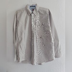 Tommy Hilfiger Men's Beige Striped Longsleeve Shirt